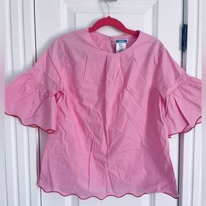 Jacadi girl’s pink blouse with flower petal shape sleeves